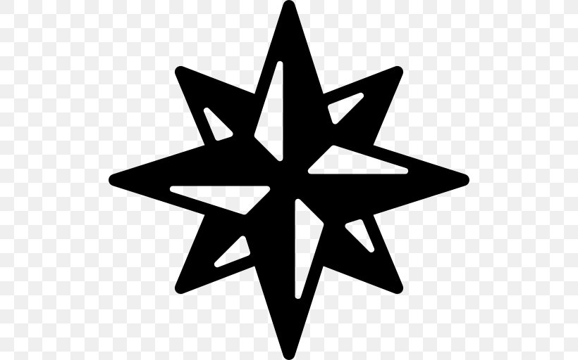 Compass Rose Icon Design Symbol Clip Art, PNG, 512x512px, Compass Rose, Black And White, Icon Design, Linkware, Sign Download Free