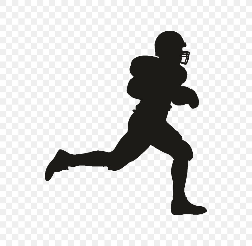Football Player Silhouette Clip Art, PNG, 800x800px, Football Player, American Football, American Football Player, Arm, Black And White Download Free