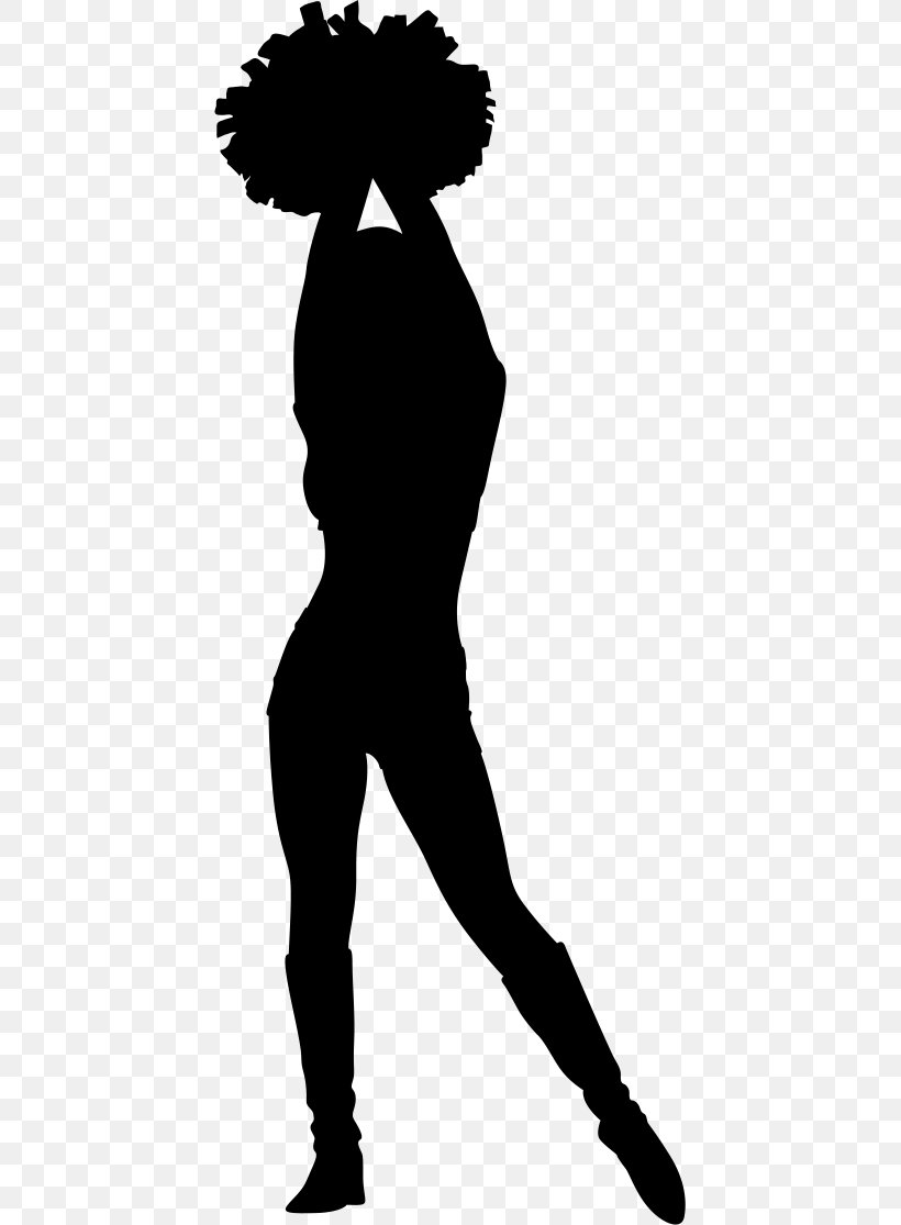 Cheerleading Dance Pom-pom Silhouette, PNG, 429x1115px, Cheerleading, Arm, Art, Black, Black And White Download Free