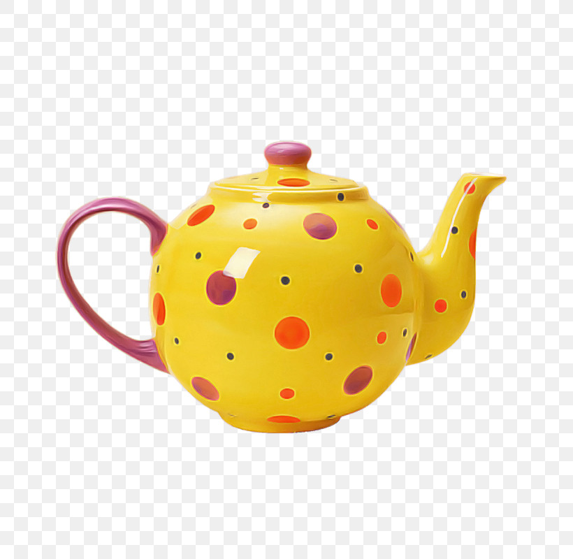Polka Dot, PNG, 800x800px, Teapot, Ceramic, Kettle, Lid, Orange Download Free
