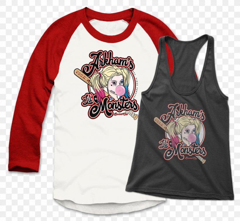 T-shirt Harley Quinn Raglan Sleeve, PNG, 1000x919px, Tshirt, Active Shirt, Art, Batman Arkham, Brand Download Free