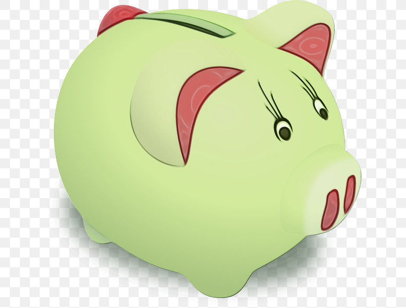 Piggy Bank, PNG, 800x622px, Watercolor, Green, Money Handling, Paint, Piggy Bank Download Free