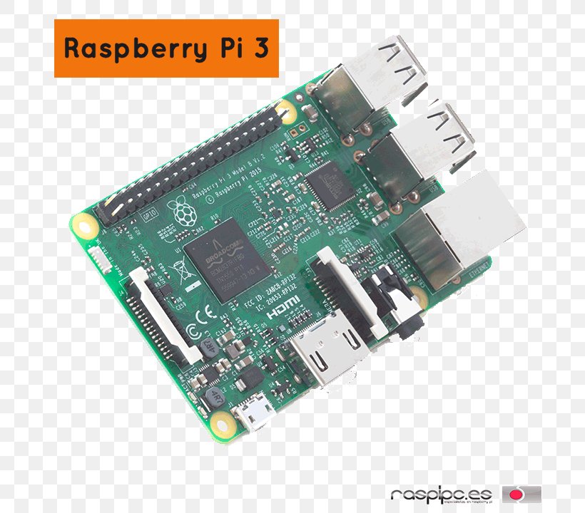 Raspberry Pi 3 Wi-Fi ARM Cortex-A53 Bluetooth Low Energy, PNG, 720x720px, 64bit Computing, Raspberry Pi, Arm Cortexa53, Bluetooth Low Energy, Central Processing Unit Download Free