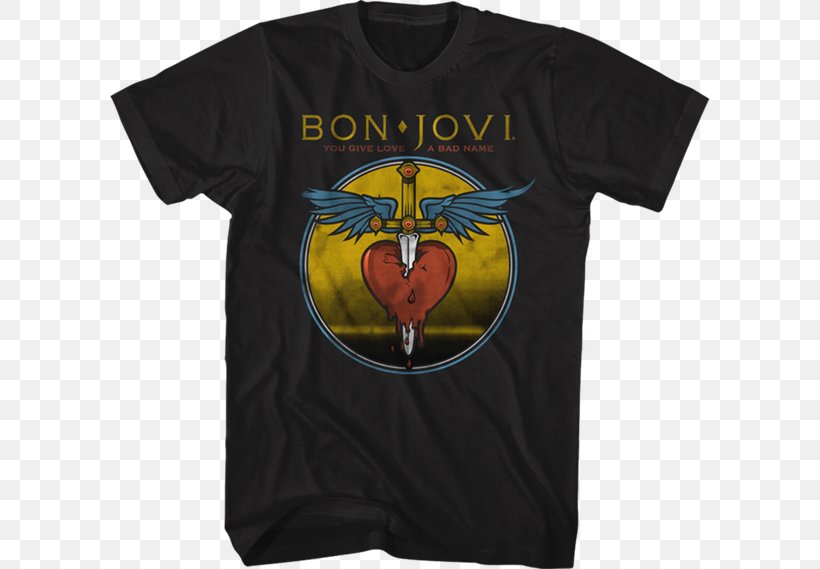 T-shirt Bon Jovi This House Is Not For Sale Tour You Give Love A Bad Name, PNG, 600x569px, Tshirt, Active Shirt, Bon Jovi, Brand, Clothing Download Free