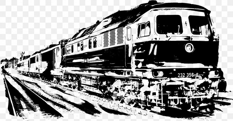 Train Rail Transport Locomotive Track Passenger Car, PNG, 2254x1174px, Train, Black And White, Diesel Fuel, Diesel Locomotive, Dr V 140 001 Download Free