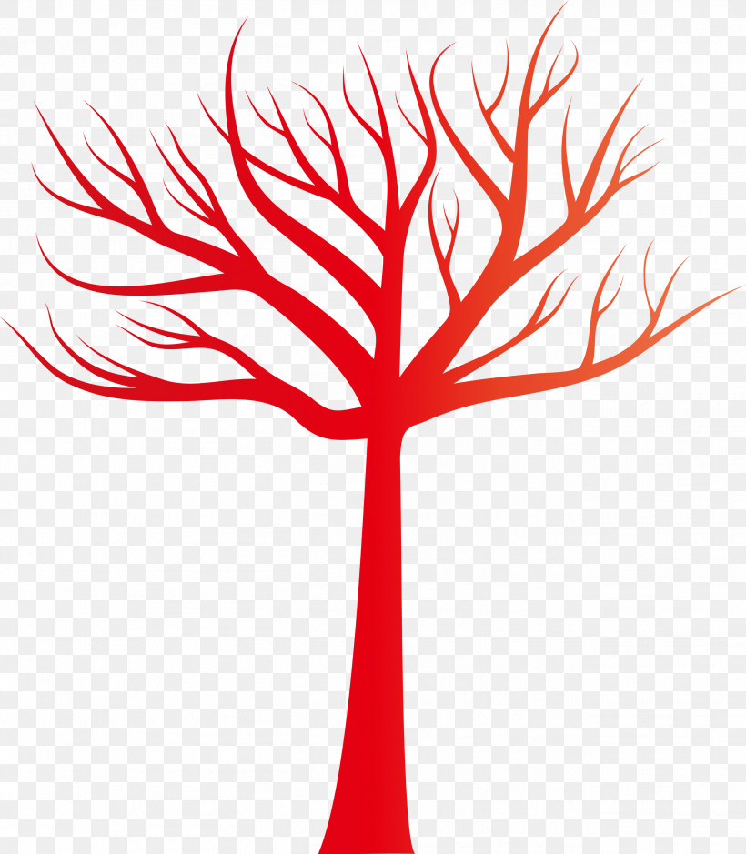 Red Tree Leaf Line Woody Plant, PNG, 2618x3000px, Red, Leaf, Line, Line Art, Material Property Download Free