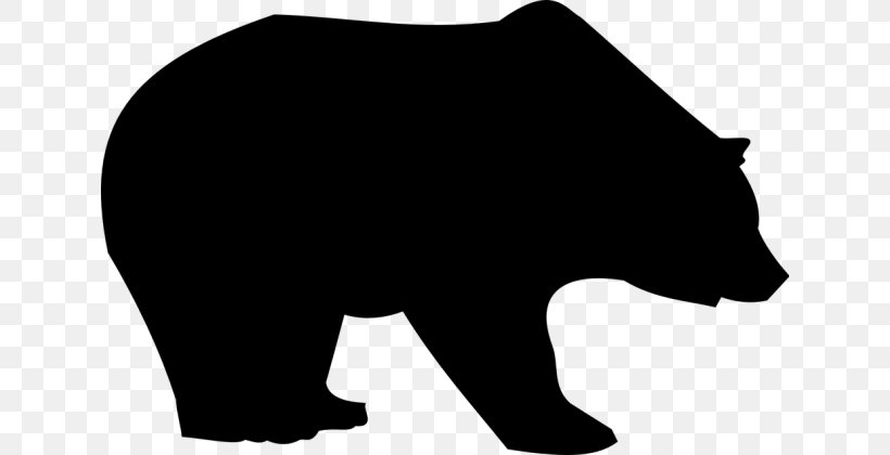 American Black Bear Clip Art Silhouette Vector Graphics, PNG, 634x420px, American Black Bear, Animal Figure, Bear, Black, Blackandwhite Download Free
