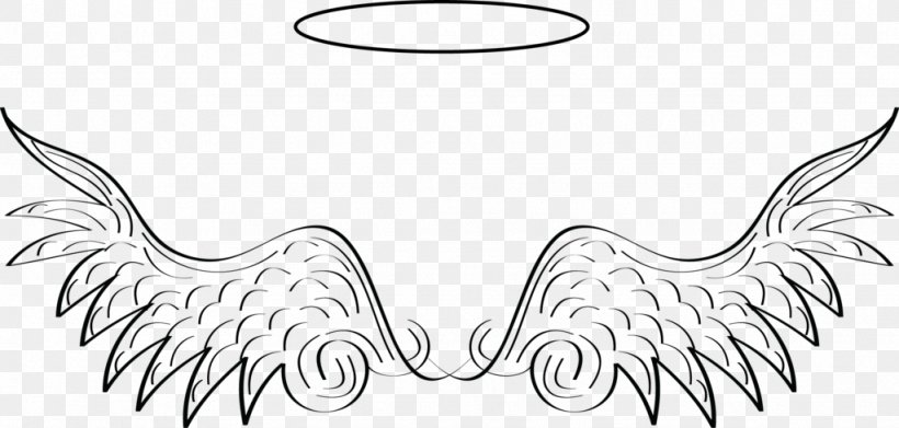 Angel Wing Clip Art, PNG, 1024x489px, Angel, Angel Wing, Beak, Bird, Black Download Free