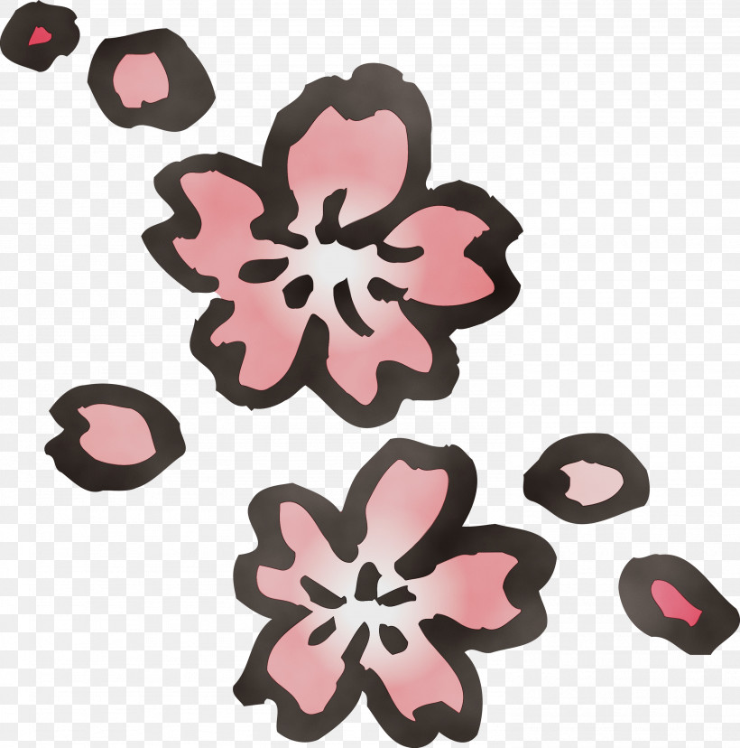 Pink Petal Plant Pattern Flower, PNG, 2971x3000px, Cherry Flower, Floral, Flower, Paint, Petal Download Free