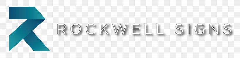 Rockwell Signs Logo Signage Banner, PNG, 7592x1847px, Logo, Area, Banner, Blue, Brand Download Free