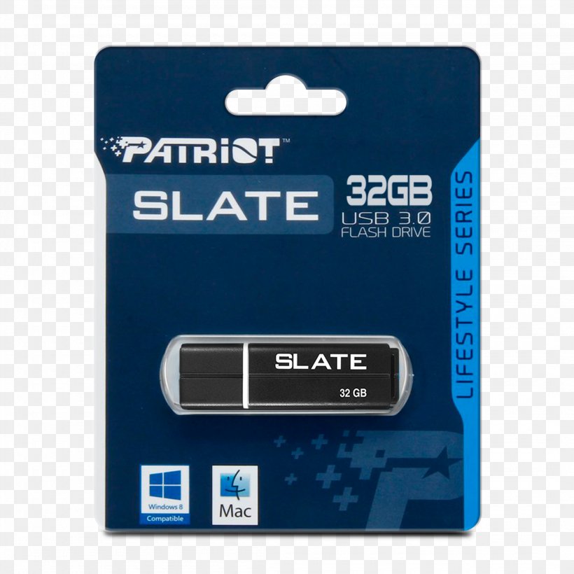 USB Flash Drives Patriot Slate USB 3.0 Flash Memory, PNG, 2200x2200px, Usb Flash Drives, Brand, Computer Data Storage, Data Storage, Data Storage Device Download Free