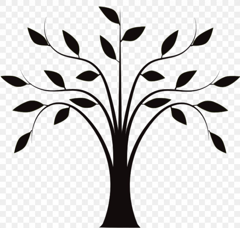 Drawing Tree Trunk Clip Art, PNG, 835x793px, Drawing, Black And White, Branch, Dogwood, Flower Download Free