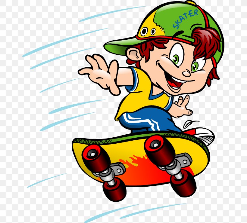 Cartoon Skateboarding Illustration, PNG, 671x742px, Cartoon, Area, Art, Artwork, Child Download Free