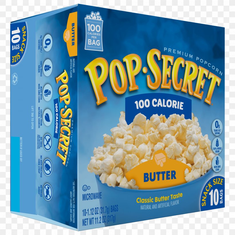 Microwave Popcorn Kettle Corn Pop Secret Calorie, PNG, 2000x2000px, Popcorn, Brand, Butter, Calorie, Commodity Download Free