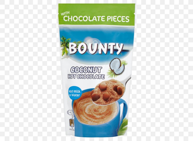 Bounty Hot Chocolate Chocolate Bar Milky Way, PNG, 600x600px, Bounty, Chocolate, Chocolate Bar, Coconut, Drink Download Free