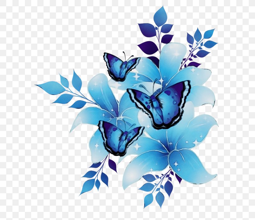 Blue Flower Borders And Frames, PNG, 600x706px, Watercolor, Blue, Blue