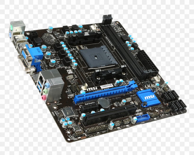 Socket FM2+ MSI A78M-E35 Motherboard, PNG, 1000x800px, Socket Fm2, Advanced Micro Devices, Atx, Computer, Computer Component Download Free