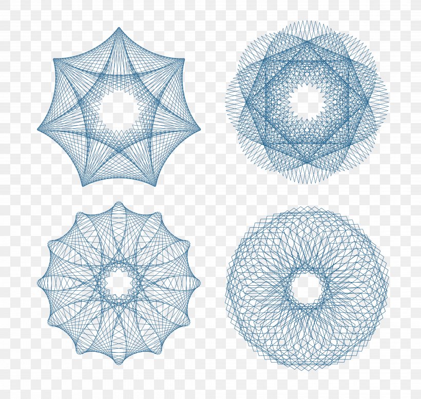 Line Guilloché Euclidean Vector Pattern, PNG, 8452x8024px, Shading, Blue, Point, Set, Symmetry Download Free