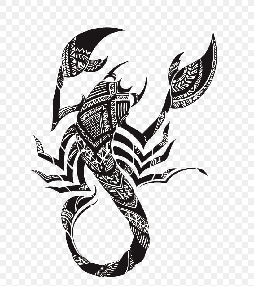 Scorpion Tattoo, PNG, 713x923px, Scorpion, Art, Astrological Sign, Black And White, Drawing Download Free