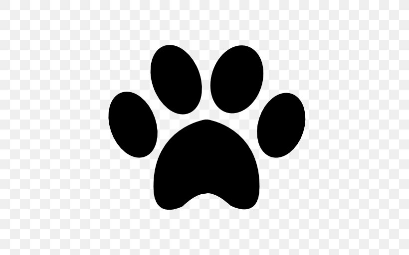 Dog Paw Footprint, PNG, 512x512px, Dog, Animal Track, Black, Black And White, Craft Download Free