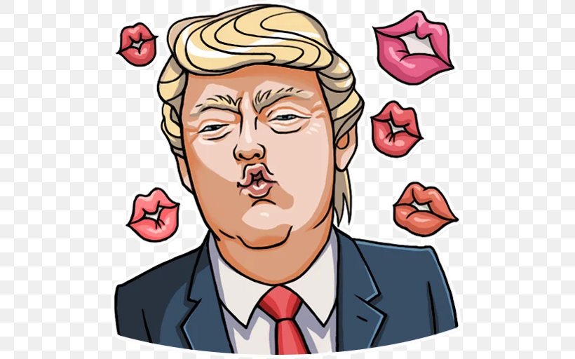 Donald Trump Sticker Telegram Politician Clip Art, PNG, 512x512px, Watercolor, Cartoon, Flower, Frame, Heart Download Free