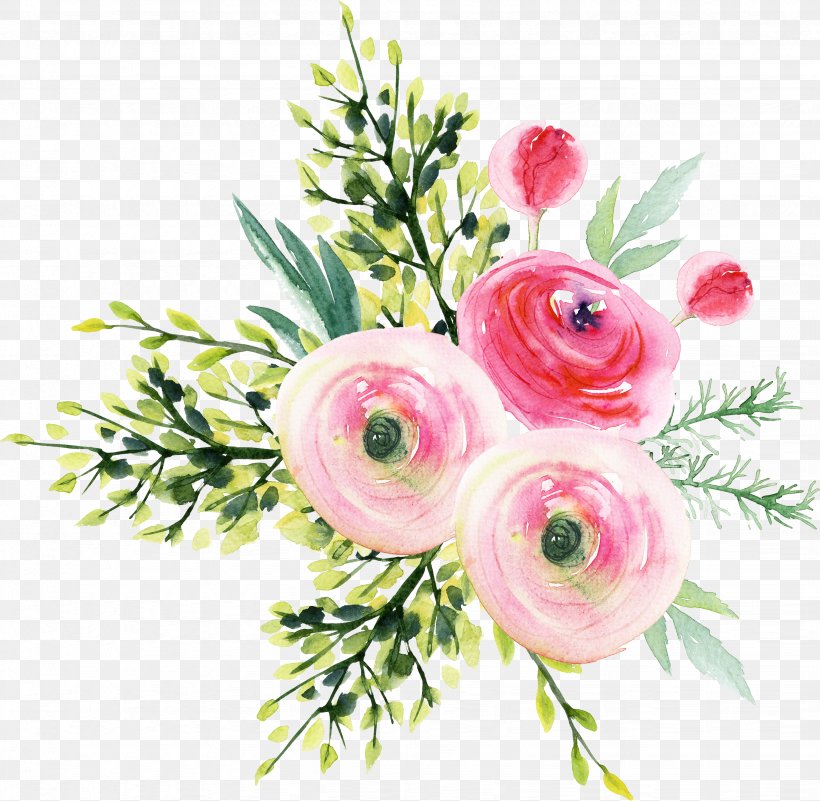 Garden Roses Flower Bouquet, PNG, 3288x3213px, Watercolor Painting, Art, Artificial Flower, Canvas, Cut Flowers Download Free
