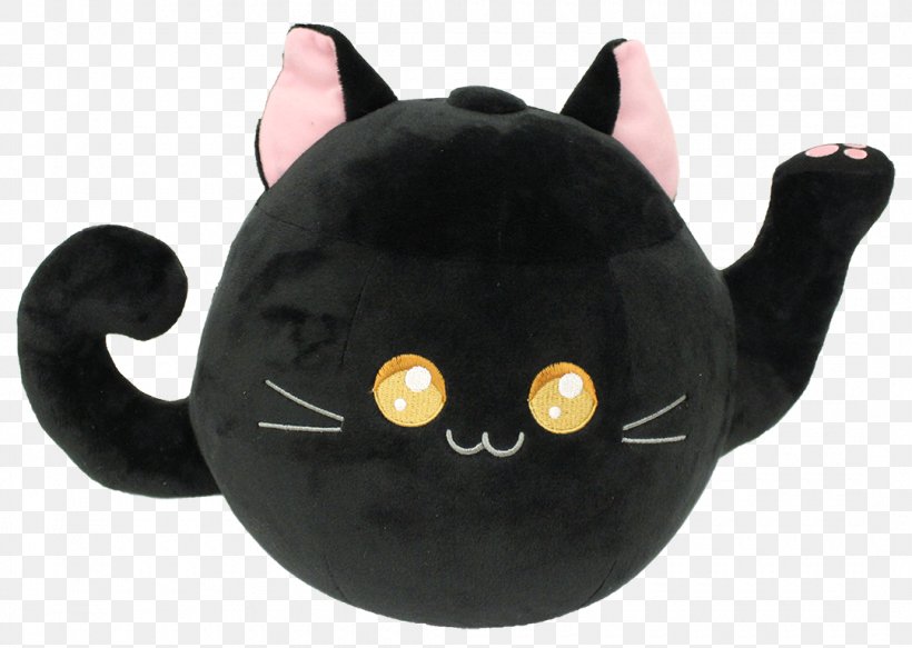 Black Cat Plush Whiskers Kavaii, PNG, 1080x768px, Black Cat, Carnivoran, Cat, Cat Like Mammal, Cuteness Download Free
