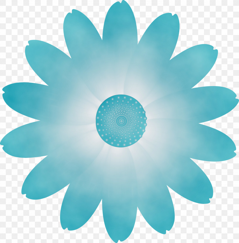 Blue Aqua Turquoise Petal Plant, PNG, 2952x3000px, Marguerite Flower, Aqua, Blue, Circle, Flower Download Free