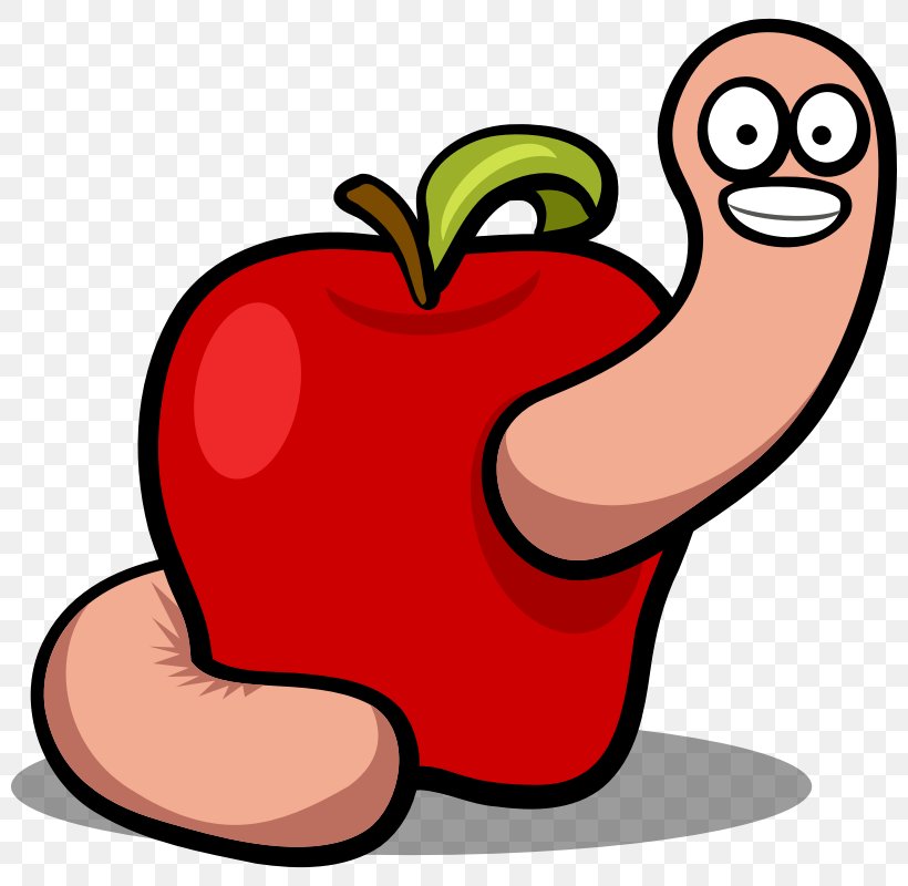 Worm Apple Clip Art, PNG, 800x800px, Watercolor, Cartoon, Flower, Frame, Heart Download Free