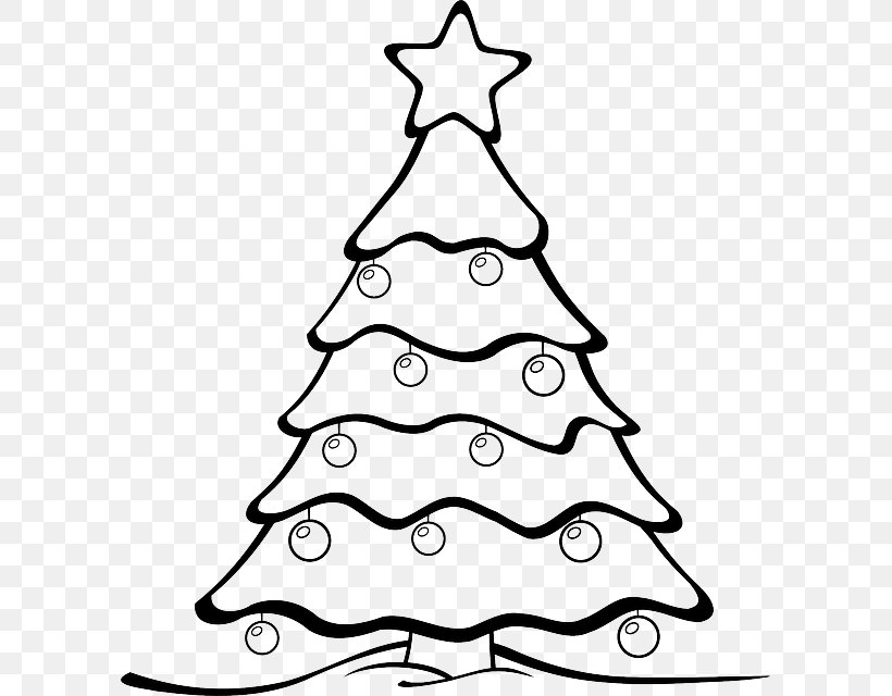 Christmas Tree Drawing Clip Art, PNG, 597x640px, Christmas Tree, Artwork, Black And White, Christmas, Christmas Card Download Free
