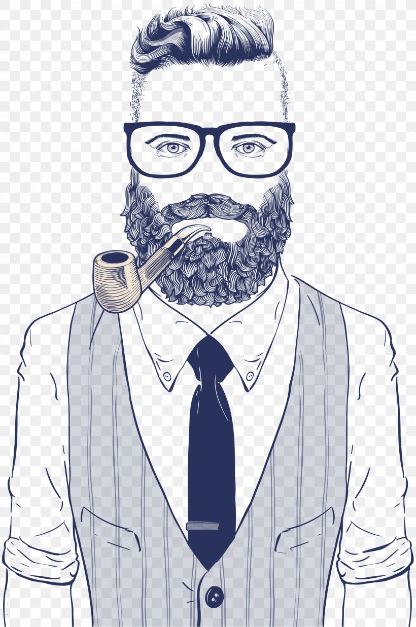 Hipster Drawing Retro Style Illustration, PNG, 2018x3046px, Hipster, Art, Beard, Black And White, Cool Download Free
