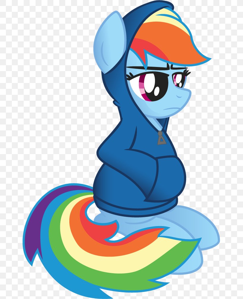 Rainbow Dash Hoodie T-shirt Blue, PNG, 667x1009px, Rainbow Dash, Art, Artwork, Bag, Blue Download Free