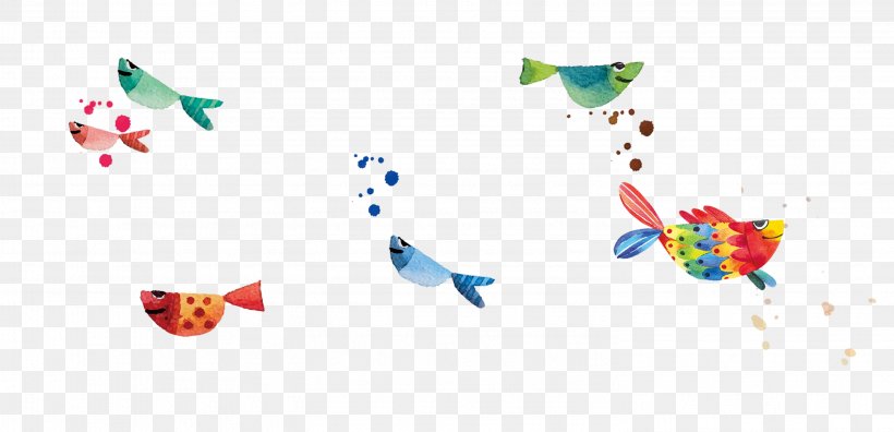 Hand-painted Colorful Fish, PNG, 2953x1427px, Fish, Animation, Designer, Drawing, Point Download Free