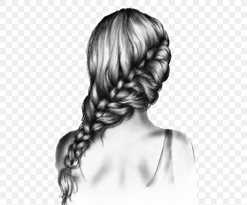 Drawing Hairstyle Braid Sketch, PNG, 500x682px, Watercolor, Cartoon, Flower, Frame, Heart Download Free