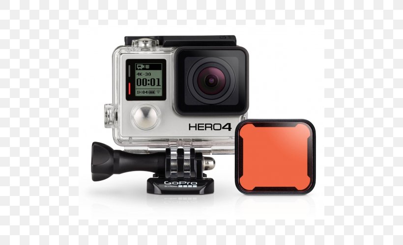 GoPro HERO4 Silver Edition Photographic Filter Camera GoPro HERO4 Black Edition, PNG, 500x500px, Gopro, Action Camera, Camcorder, Camera, Camera Accessory Download Free