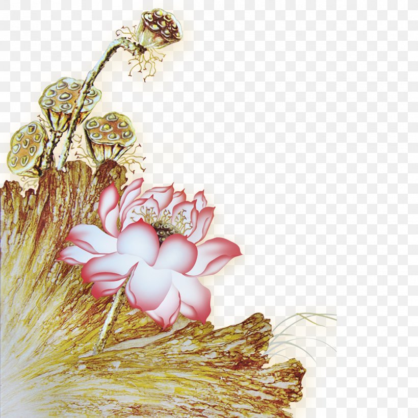 Nelumbo Nucifera Ink Wash Painting Wall Bird-and-flower Painting, PNG, 1417x1417px, Nelumbo Nucifera, Birdandflower Painting, Floral Design, Flower, Flower Arranging Download Free