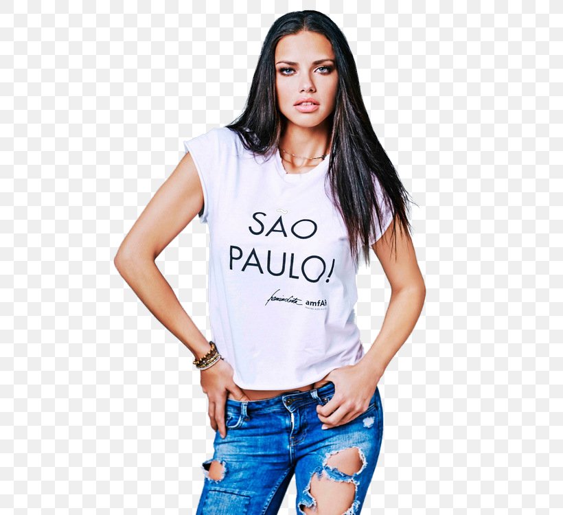 Adriana Lima T-shirt Fashion Model, PNG, 500x750px, Watercolor, Cartoon, Flower, Frame, Heart Download Free