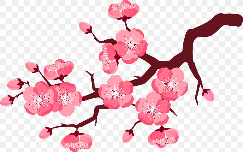Cherry Blossom Flower Clip Art, PNG, 2279x1427px, Watercolor, Cartoon, Flower, Frame, Heart Download Free