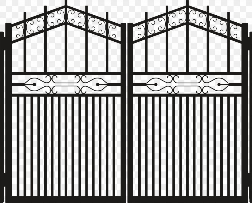 Gate Door Clip Art, PNG, 2276x1842px, Gate, Area, Black, Black And White, Door Download Free
