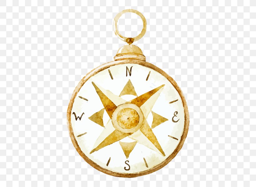 Watercolor Painting Drawing Royalty-free Compass, PNG, 600x600px, Watercolor Painting, Art, Body Jewelry, Brass, Christmas Ornament Download Free