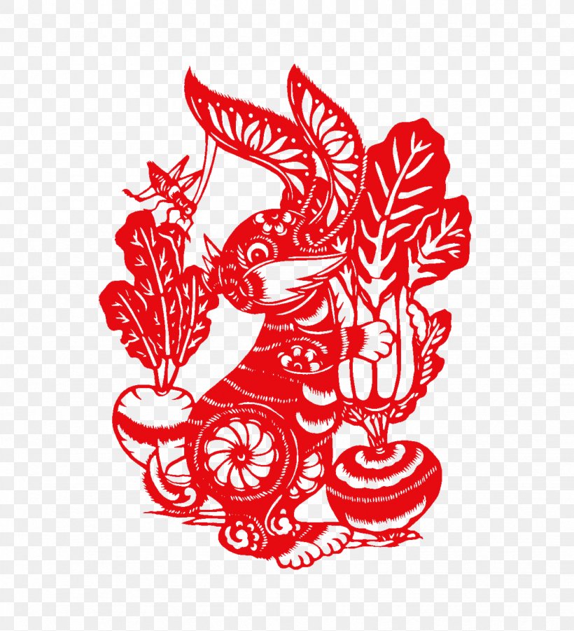 Papercutting Chinese Paper Cutting Chinese New Year Chinese Zodiac Rabbit, PNG, 1331x1463px, Papercutting, Area, Art, Chinese Characters, Chinese New Year Download Free