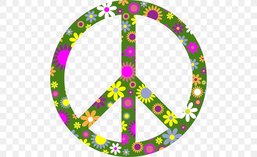 T-shirt Peace Symbols Flower Power, PNG, 500x500px, Tshirt, Area, Flower, Flower Power, Hippie Download Free
