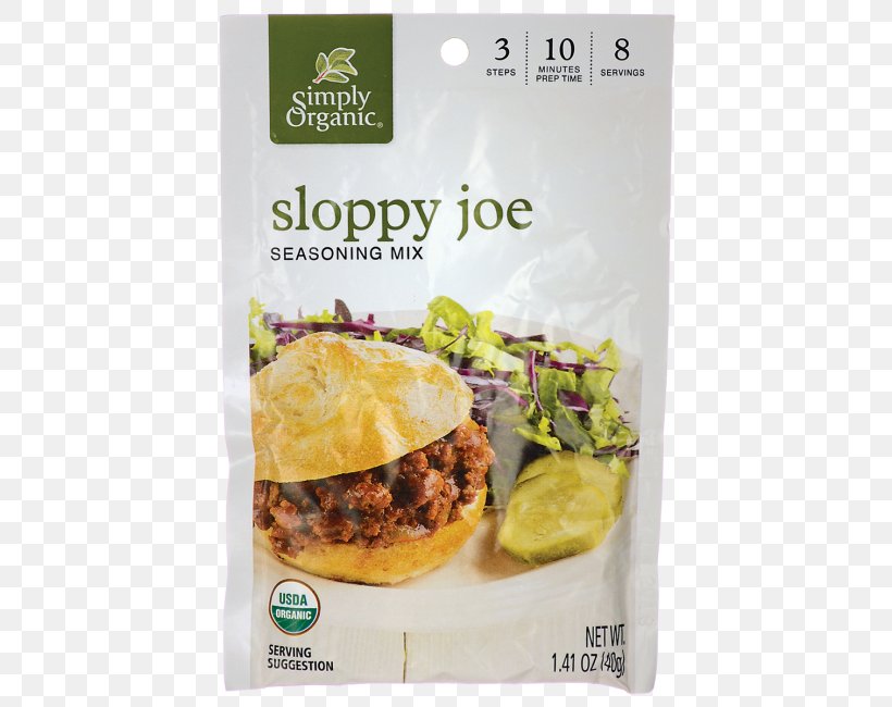 Sloppy Joe Organic Food Vegetarian Cuisine Spice Mix, PNG, 650x650px, Sloppy Joe, Breakfast, Chili Powder, Condiment, Cuisine Download Free