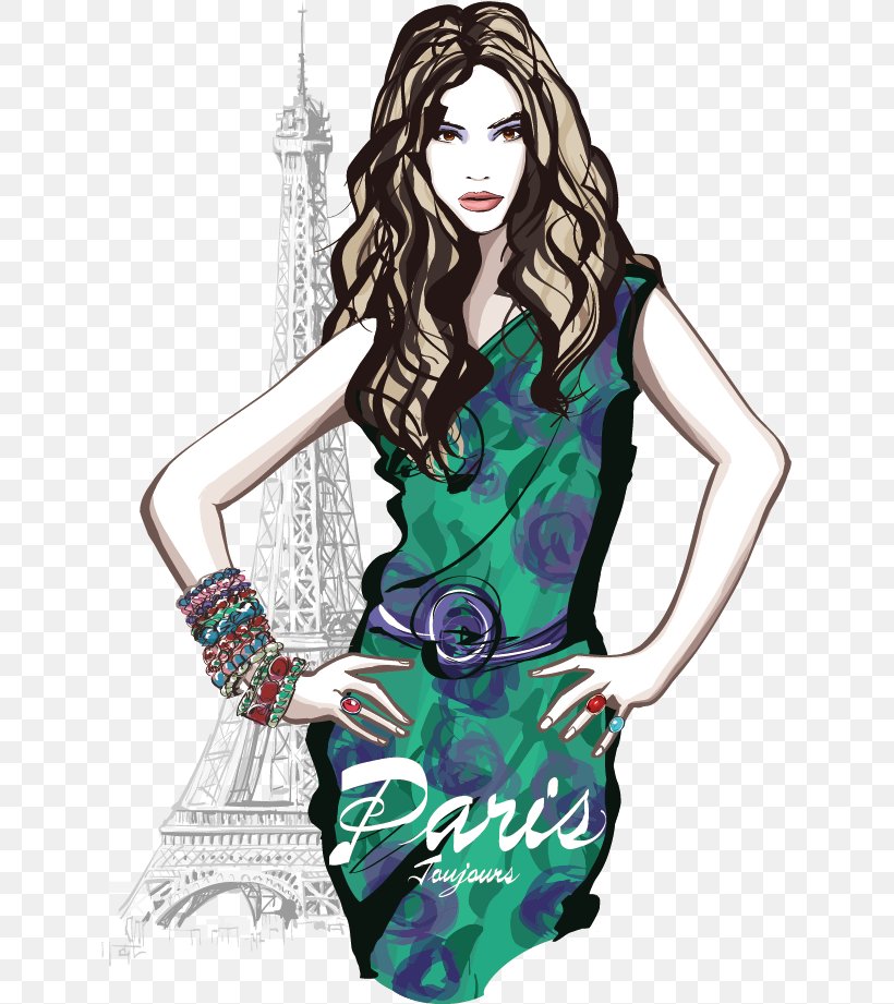 Paris French Fashion Model, PNG, 633x921px, Watercolor, Cartoon, Flower, Frame, Heart Download Free