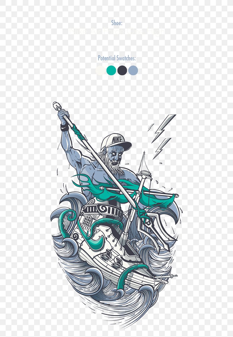 Illustration Graphic Design Sneakers Poseidon, PNG, 600x1182px, Sneakers, Drawing, Nike, Poseidon, Poster Download Free