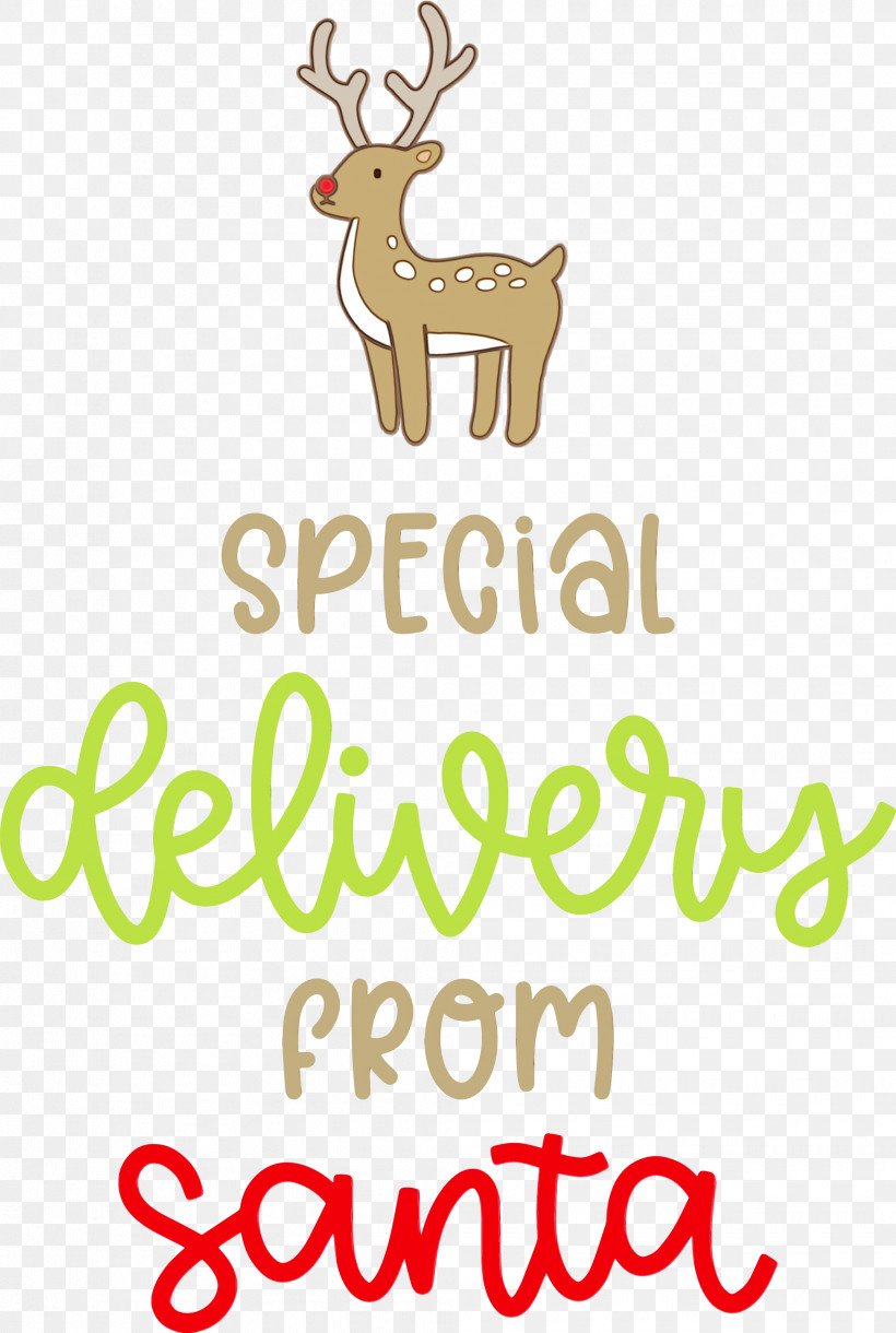 Reindeer, PNG, 2015x3000px, Special Delivery From Santa, Christmas, Deer, Line, Logo Download Free