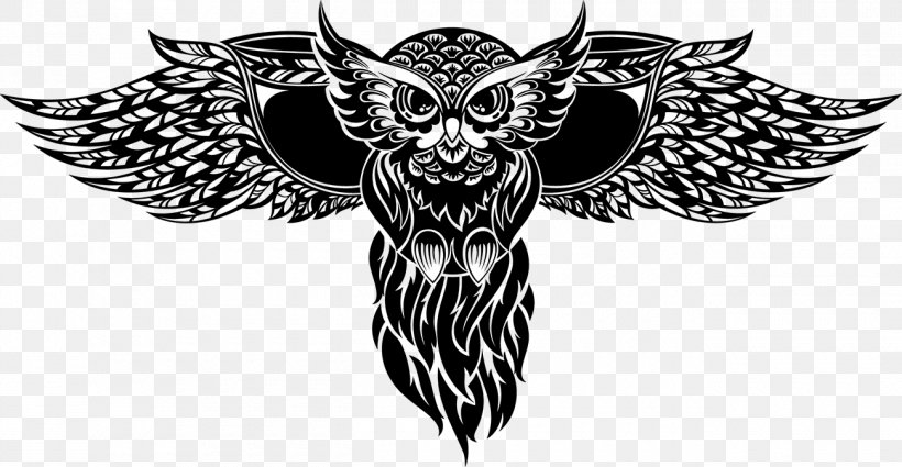 Owl Totem Tattoo Illustration, PNG, 1300x675px, Owl, Art, Bird, Bird Of  Prey, Black And White Download