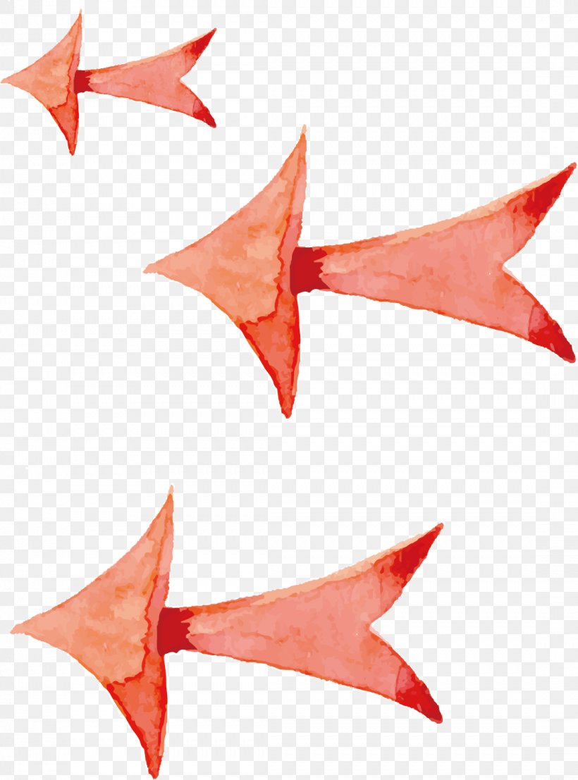 Vector Colored Arrows, PNG, 1107x1495px, Watercolor Painting, Arah, Fish, Orange, Red Download Free