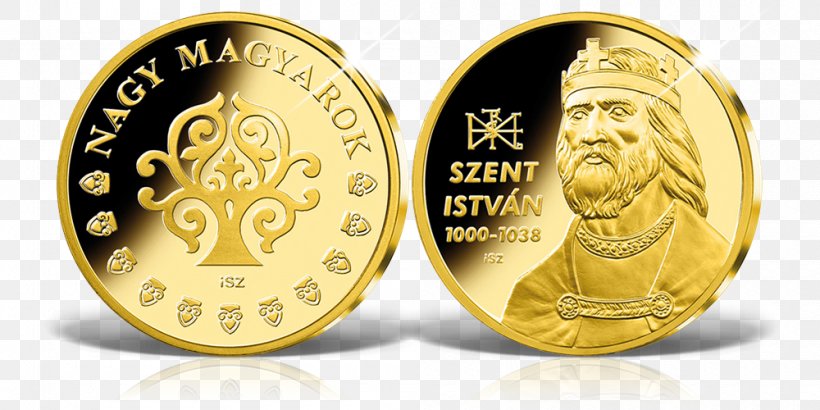 Coin Hungary Gold Medal Naslag, PNG, 1000x500px, Coin, Commemorative Coin, Currency, Gold, Holy Crown Of Hungary Download Free