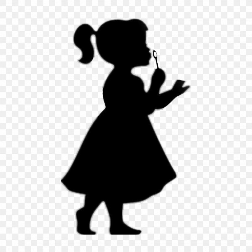 Silhouette Dress Clip Art Illustration Girl, PNG, 1953x1953px, Silhouette, Art, Blackandwhite, Child, Costume Download Free
